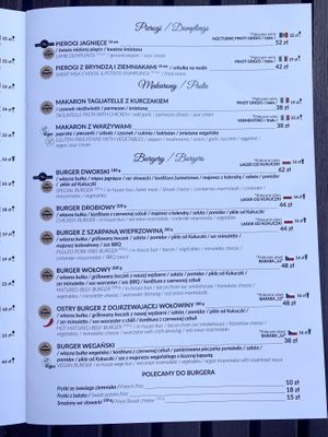 Menu as per 2024-05-01  at Dwór Kukuczka in Istebna
