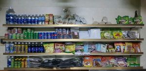 store: drinks and mock meats at Loving Hut - Bien Tinh Thuong in Da Nang