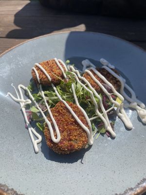 Pea and lemon bites (appetiser)  at The Ship in Preston