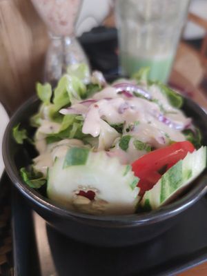 Side salad at Grasshopper Cafe in Luang Prabang