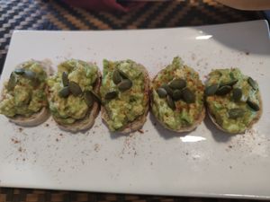 Guacamole appetizer at Grasshopper Cafe in Luang Prabang