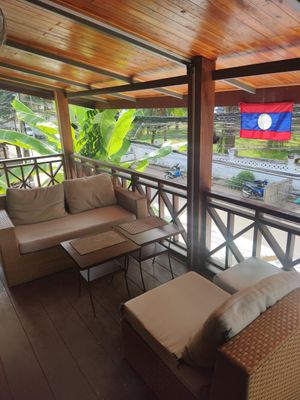 Balcony at Grasshopper Cafe in Luang Prabang