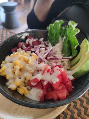 Burrito bowl at Grasshopper Cafe in Luang Prabang