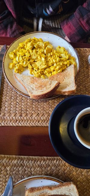 Scramble tofu at Grasshopper Cafe in Luang Prabang