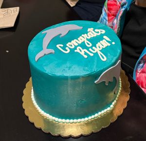 Vanilla cake with dolphin decoration  at The Cake Bar in Denver