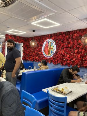 Inside tables  at London Sweet Centre in Bedford