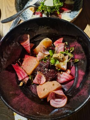 Fantastic beetroot dish at Orbis in Stamford