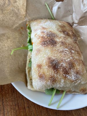 Hummus sandwich  at Farine in Oslo