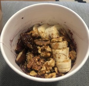 Mango blended açai with dates, walnuts and banana   at Poke and Co  in Abu Dhabi