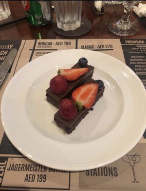 Vegan chocolate torte   at Cooper's Bar and Restaurant in Abu Dhabi