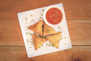 Veggie samosa  at African Vibrations Hostel Osu in Accra