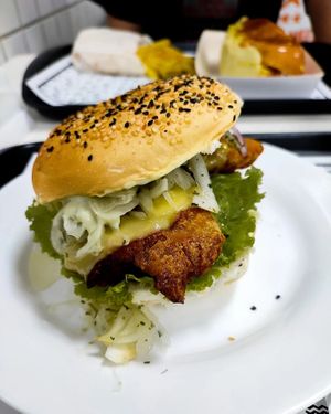 Breaded vegan chicken sandwich at Prime Dog - Vila Mariana in Sao Paulo