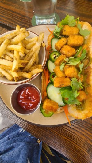 Banh Mi sandwich with fries at Forgotten Tonic in St Augustine