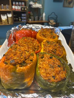 Vegan stuff 🫑 🫑  at Java Blue Coffee and Market in Montgomery