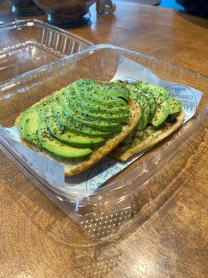 Avocado toast  at Java Blue Coffee and Market in Montgomery