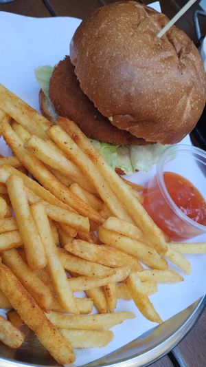 Vegan pea protein burger at Neruda Pub  in Istanbul