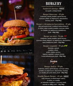 vegan burger in the menu at Lord Jack in Rzeszow