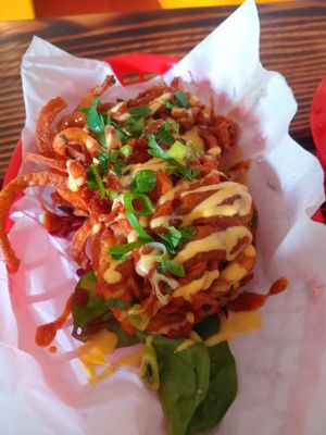 Sweetpotato nest at Black Pearl Creole Kitchen in Gairloch