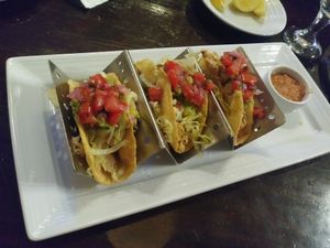 Gleagan chicken tacos at Triple George Grill in Las Vegas