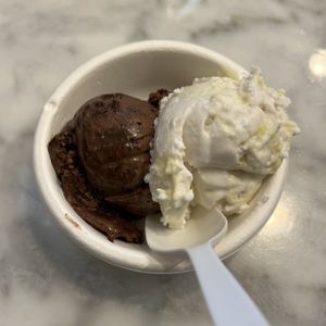 texas sheet cake and lemon barr  at Jeni's Splendid Ice Creams in San Diego