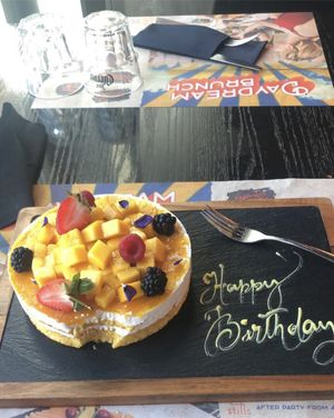 Specially made birthday cake   at Stills in Abu Dhabi