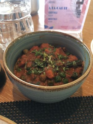 Pea and potato curry  at CuiScene in Abu Dhabi