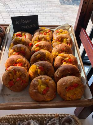 Bell pepper focaccia  at CuiScene in Abu Dhabi