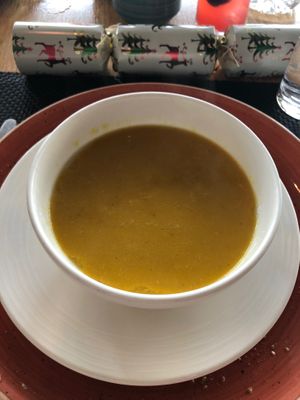 Lentil soup at CuiScene in Abu Dhabi