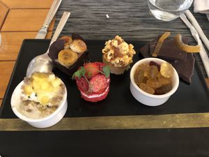 Specially curated vegan desert plate   at Giornotte in Abu Dhabi