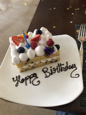 Bespoke vegan birthday cake!   at Giornotte in Abu Dhabi