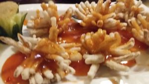 King oyster with orange sauce at Eat East in Stockholm