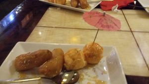 Fried banana with ice cream at Eat East in Stockholm