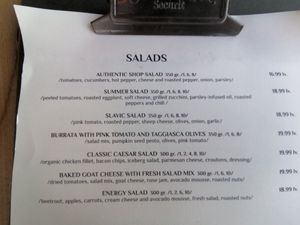 Menu at Elvis Kitchen in Sozopol