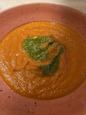 Tomato sup with pesto   at Fiero in Tuchola