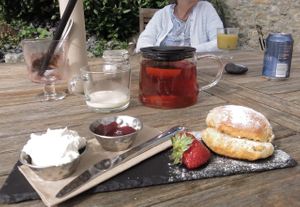 Cream Tea as served. at Orange Cafe Bar in Mousehole