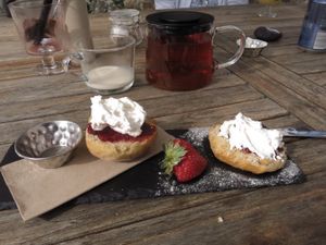 Cream Tea - best scone ever. at Orange Cafe Bar in Mousehole