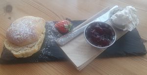 Jam first at Orange Cafe Bar in Mousehole