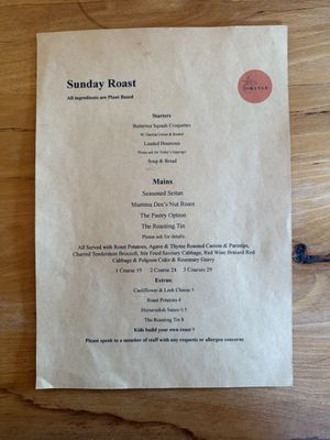 Sunday menu   at Orange Cafe Bar in Mousehole
