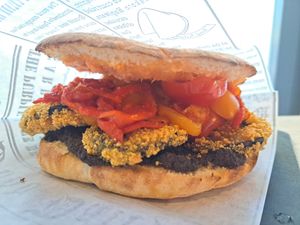 Vegetarian Puccia (sans cheese) at Barmezzo - YellowSquare Firenze in Florence