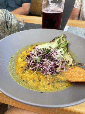 Linsen-Gemüse-Eintopf  at UALM - Untermarkter Alm in Imst