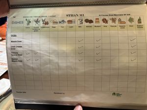 Example of allergy book   at Sthan M1 in Manchester