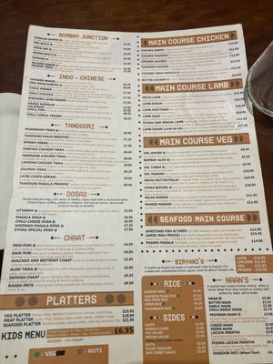 Menu   at Sthan M1 in Manchester