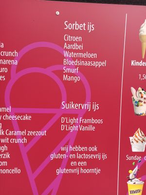 Veel sorbet smaken at De ijssalon van Dalfsen in Dalfsen