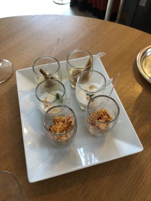 Amuses bouches   at Domaine de la Tortinière in Veigne