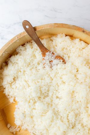 Sushi rice at Noa Poke Koukaki in Athens