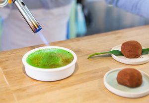 Pandan crème brûlée (gluten free) at Noa Poke Koukaki in Athens