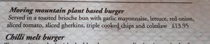 Menu options at The Old Stag in Conwy