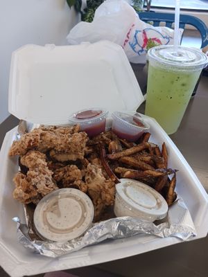 Vegan Chicken Tenders at Shelton's Cafe in Desoto