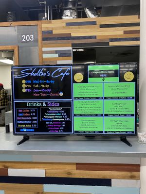 Vegan menu  at Shelton's Cafe in Desoto