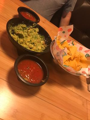 Guacamole, salsa and tortilla chips  at San Jose in Zebulon